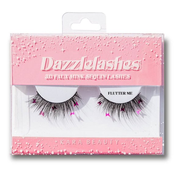 Coquette Girl Pink Butterfly Sequin Eyelashes 3D Faux Mink Lashes Fairy-core - Picture 1 of 1